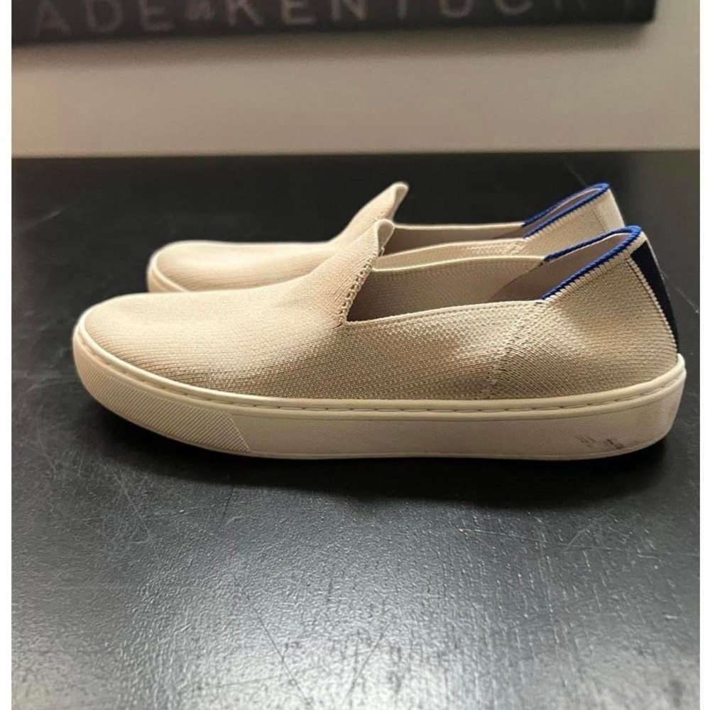 Rothys The Sneaker Sand Beige Knit Slip On Shoes 6.5
